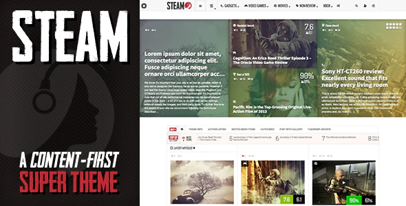 Steam v1.1.4 Responsive Retina Review Magazine WordPress Theme Download