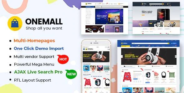 OneMall v.1.9.2 (Updated) – ECommerce Marketplace WooCommerce WordPress Theme (Mobile Layouts Included) Download