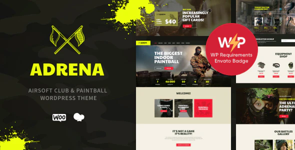 Adrena v1.2.9 – Airsoft Club & Paintball WordPress Theme Download