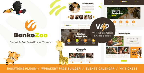 Bonko v.1.0.9 Safari & Zoo WordPress Theme Download