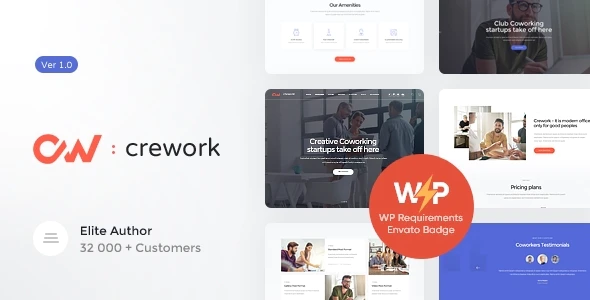 Crework v1.1.11 Coworking and Creative Space WordPress Theme Download