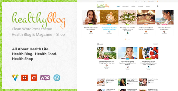 Healthy Living v1.2.6 – Blog with Online Store WordPress Theme Download