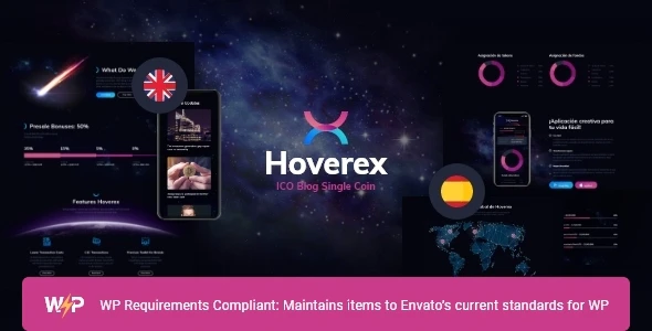 Hoverex v1.5.6 Cryptocurrency & ICO WordPress Theme + Spanish Download