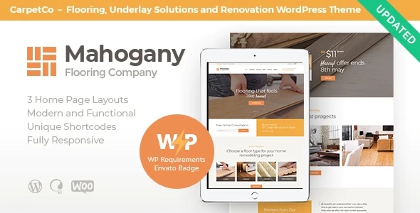 Mahogany v1.1.6 Carpenting Woodwork & Flooring Company WordPress Theme Download