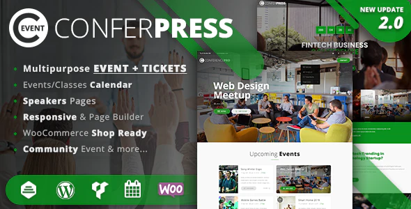 ConferPress v2.8 – Event Tickets WordPress Theme Download