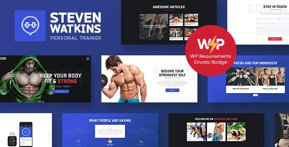 Steven Watkins v2.0 Personal Gym Trainer & Nutrition Coach WordPress Theme Download