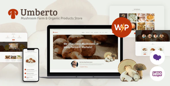 Umberto v1.2.7 Mushroom Farm & Organic Products Store WordPress Theme Download