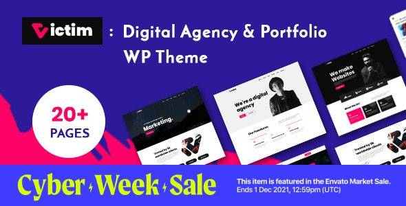 Victim Digital Agency & Portfolio WordPress Theme v2.0.1 Download