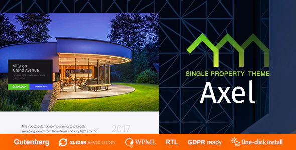 Axel v1.1.4 – Single Property Real Estate WordPress Theme Download