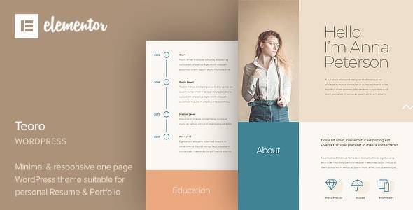 Teoro – v1.1 CV Resume WordPress Theme Download