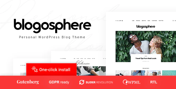 Blogosphere v1.1.3 Multipurpose Blogging WordPress Theme Download