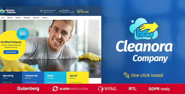 Cleanora v1.1.4 – Cleaning Services WordPress Theme Download