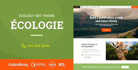 Ecologie v1.1.1 – Environmental NGO & Ecology WordPress Theme Download