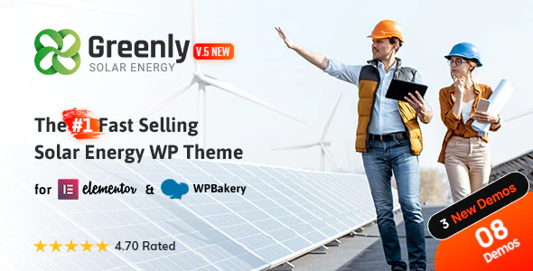 Greenly v6.1 – Ecology & Solar Energy WordPress Theme Download