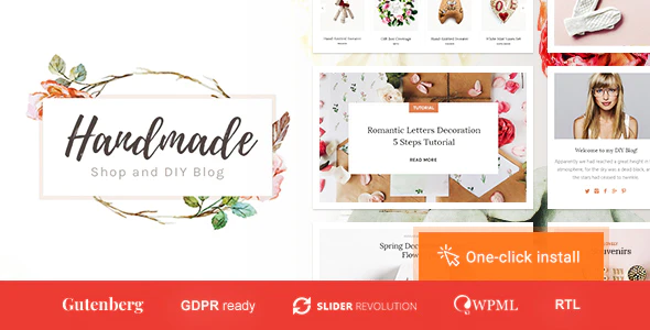 Handmade Shop v1.2.6 Handicraft Blog & Store Creative WordPress Theme Download