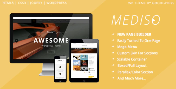 Mediso v.1.3.7 Corporate One-Page Blogging WordPress Theme Download