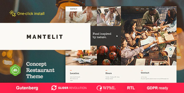 Mantelit v1.1.1 – Restaurant WordPress Theme Download