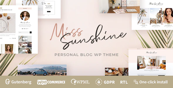 Miss Sunshine v1.1.2 Lifestyle & Beauty Women WordPress Blog Theme Download