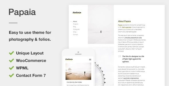 Papaia v.1.1.4 Photography & Portfolio WordPress Theme Download