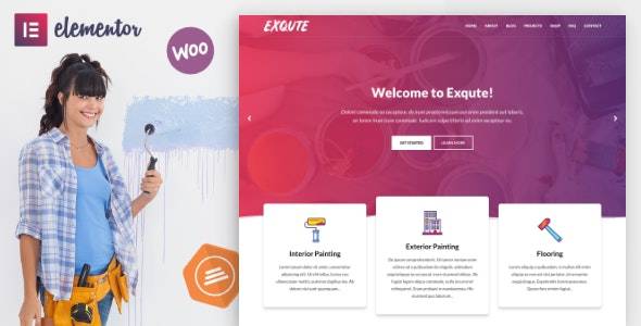 Exqute v1.9.1 Painting Company WordPress Elementor Theme Download