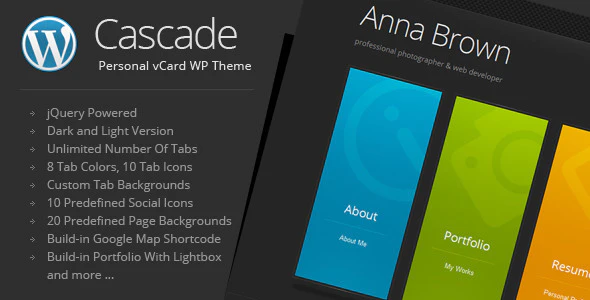 Cascade v8.2 Personal vCard WordPress Theme Download