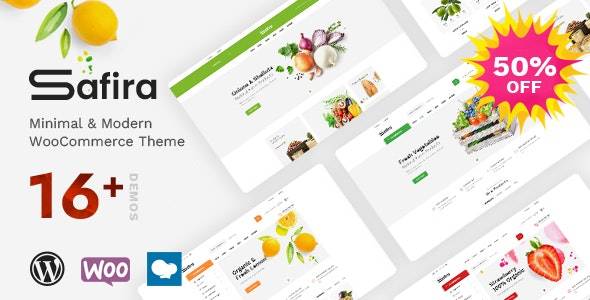 Safira v1.1.1 – Food & Organic WooCommerce WordPress Theme Download