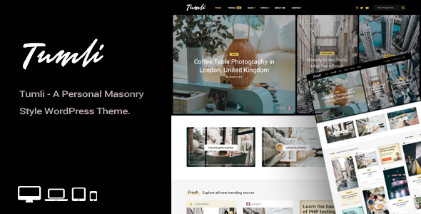 Tumli – v.2.6 Personal Masonry Style WordPress Theme Download