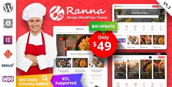 Ranna v.1.4.3 (Updated) – Food & Recipe WordPress Theme + RTL Download