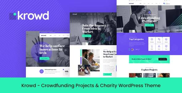 Krowd Crowdfunding & Charity WordPress Theme v1.3.3 Download