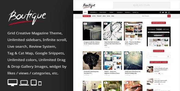 Boutique Grid Creative Magazine WordPress Theme v3.5 Download