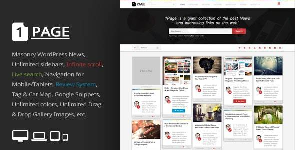 1Page v4.5 – Masonry WordPress Theme Download