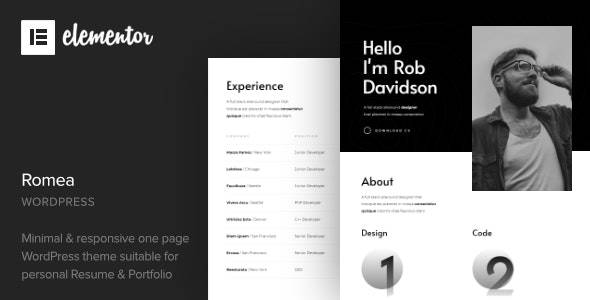 Romea v1.5 – Personal Portfolio WordPress Theme Download