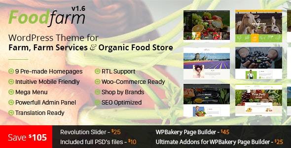 FoodFarm v1.9.0 – Farm WordPress Theme Download