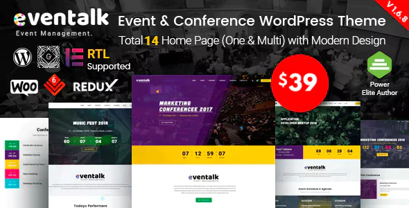 EvenTalk v1.7.1 – Event Conference WordPress Theme Download