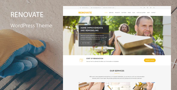 Renovate v7.7 Construction Renovation WordPress Theme Download