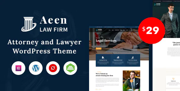 Aeen v1.8.1 – Attorney and Lawyer WordPress Theme Download