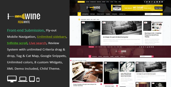 Wine Masonry – v.3.4 Review & Front-end Submission WordPress Theme Download