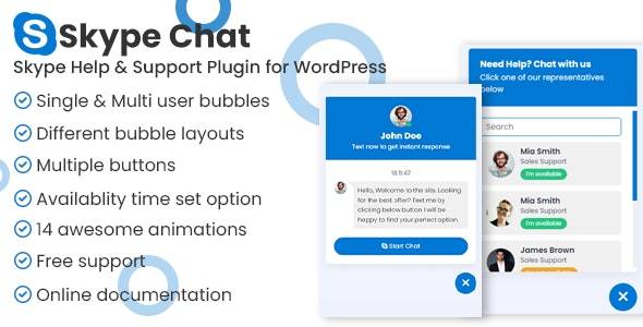 Skype Chat Support Pro WordPress Plugin v.1.0 Download