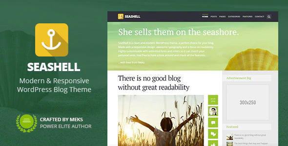 SeaShell v1.9.1 – Modern Responsive Blog WordPress Theme Download