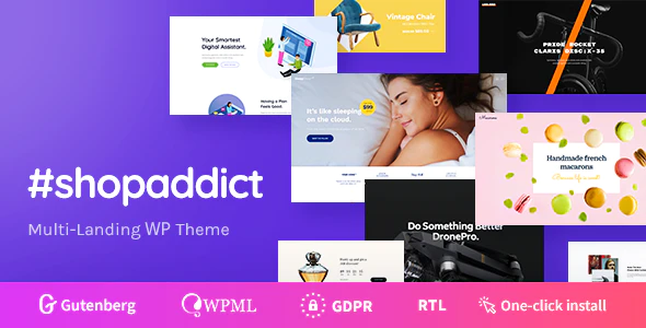 Shopaddict v1.1.1 WordPress Landing Pages WordPress Theme Download