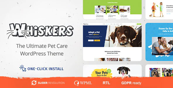 Whiskers v1.1.8 – Pets Store Vet Clinic Animal Adoption WordPress Theme Download