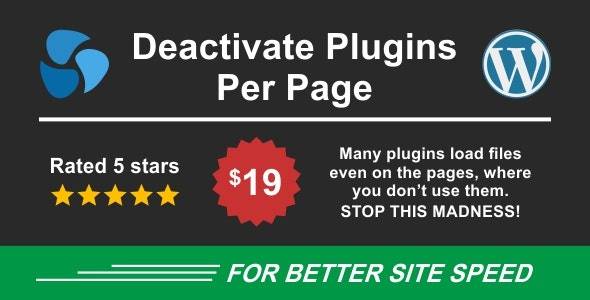 Deactivate Plugins Per Page v1.16.0 – Improve WordPress Performance