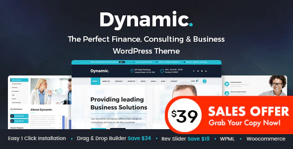 Dynamic v3.1 Finance and Consulting Business WordPress Theme Download