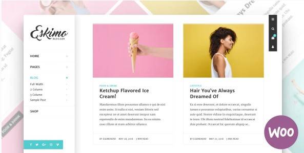 Eskimo v1.8.4 – Minimal Personal WordPress Blog & Shop Theme