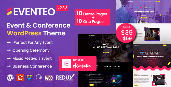 Eventeo Event Conference WordPress Theme Nulled