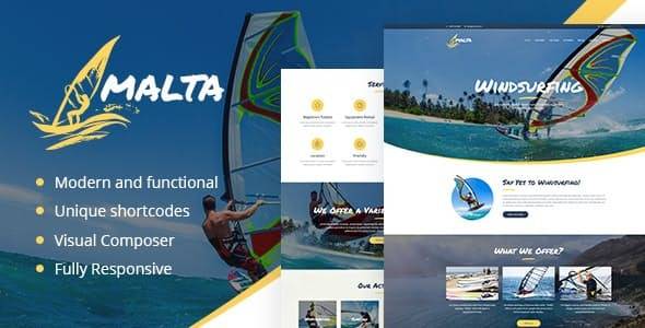 Malta Windsurfing, Kitesurfing Wakesurfing Center Theme