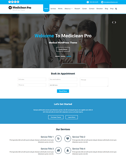 Mediclean Pro WordPress Theme