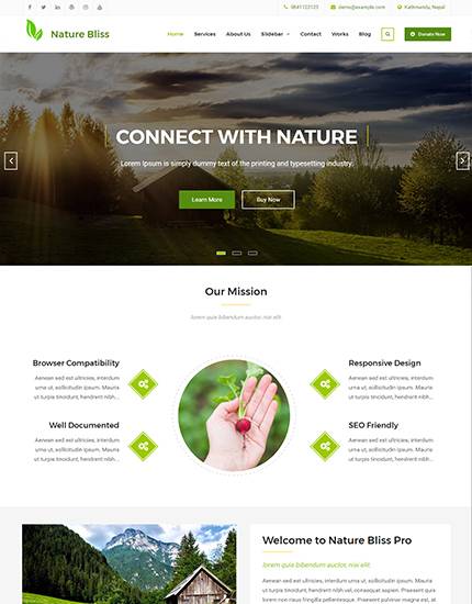 Nature Bliss Pro WordPress Theme