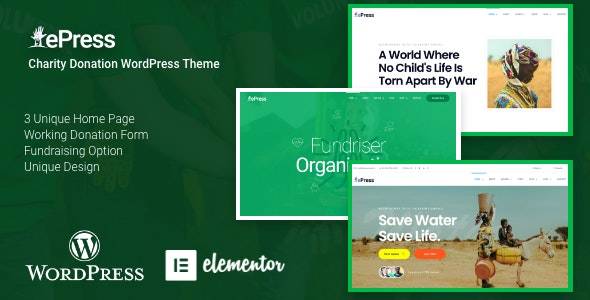 ePress –v2.0.0 Nonprofit Charity WordPress Theme Download