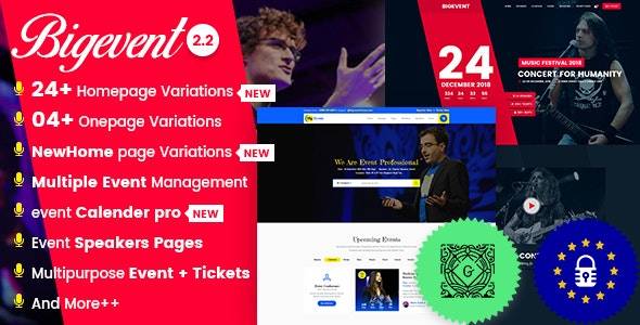 BigEvent -v.2.4.6 Conference Event WordPress Theme Download